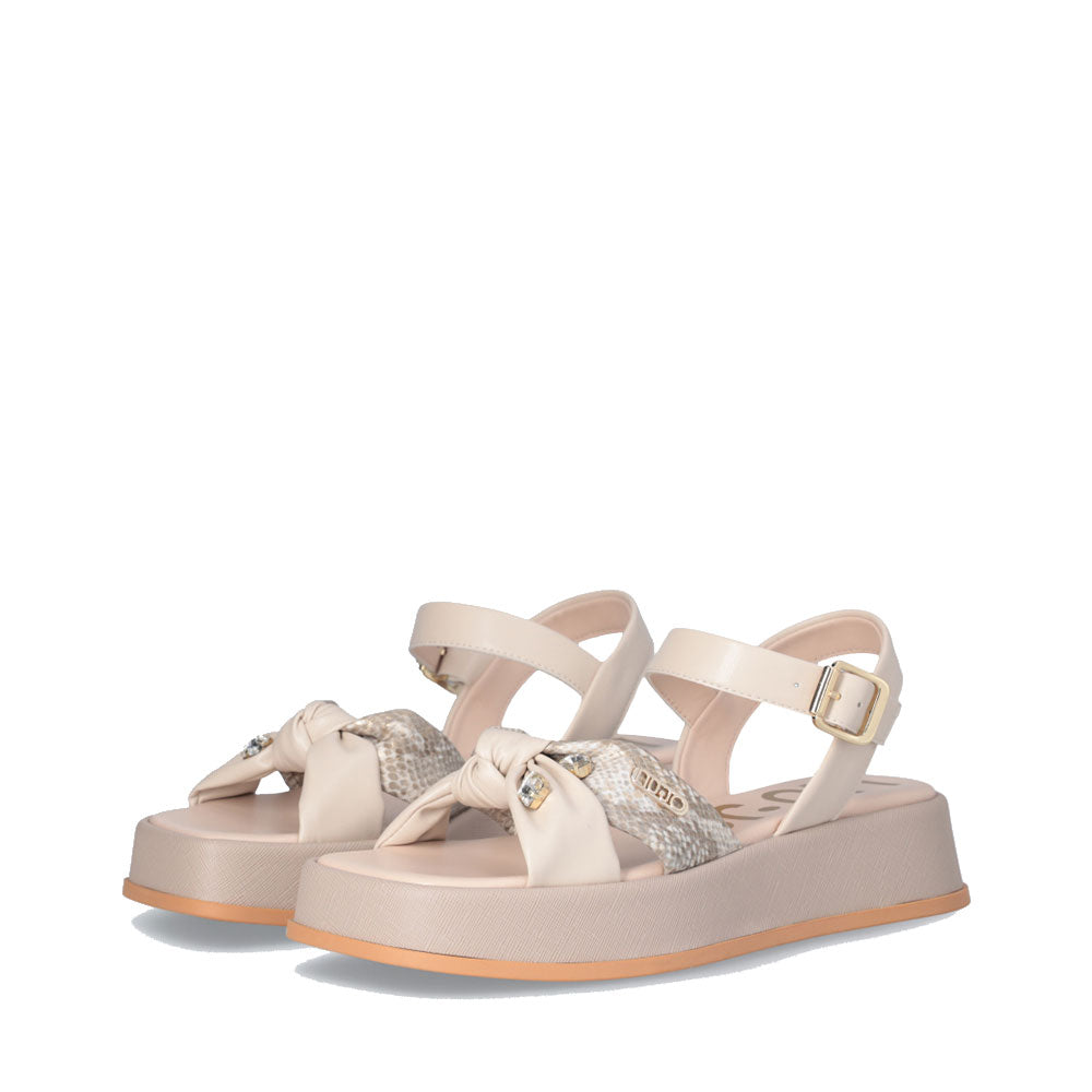 Sandali Platform LIU JO You 751 stampa Pitone Beige con Pietre Gioiello