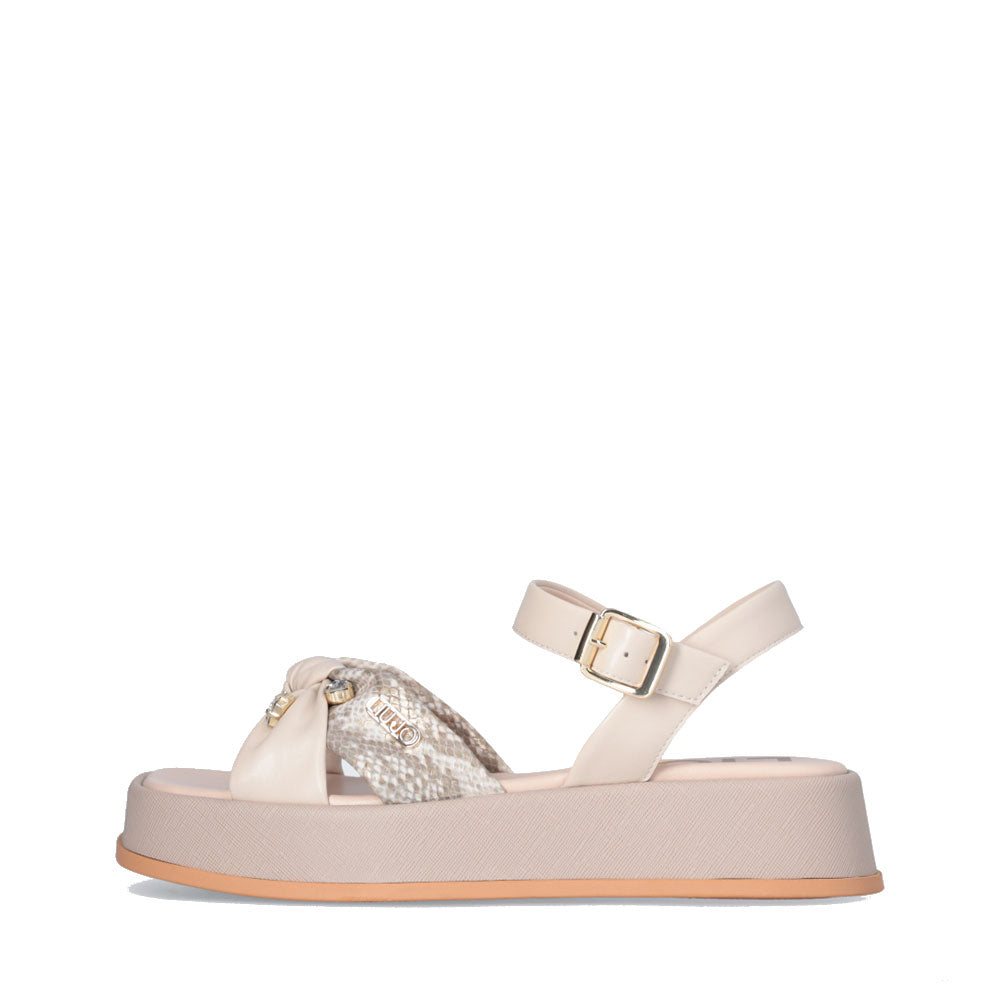 Sandali Platform LIU JO You 751 stampa Pitone Beige con Pietre Gioiello