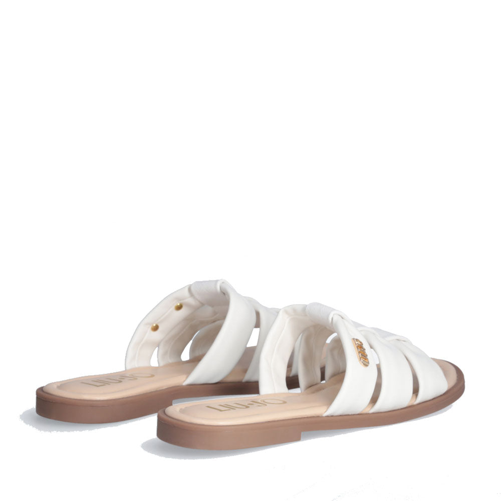Ciabatte Flat LIU JO Amira 932 Bianche con Logo