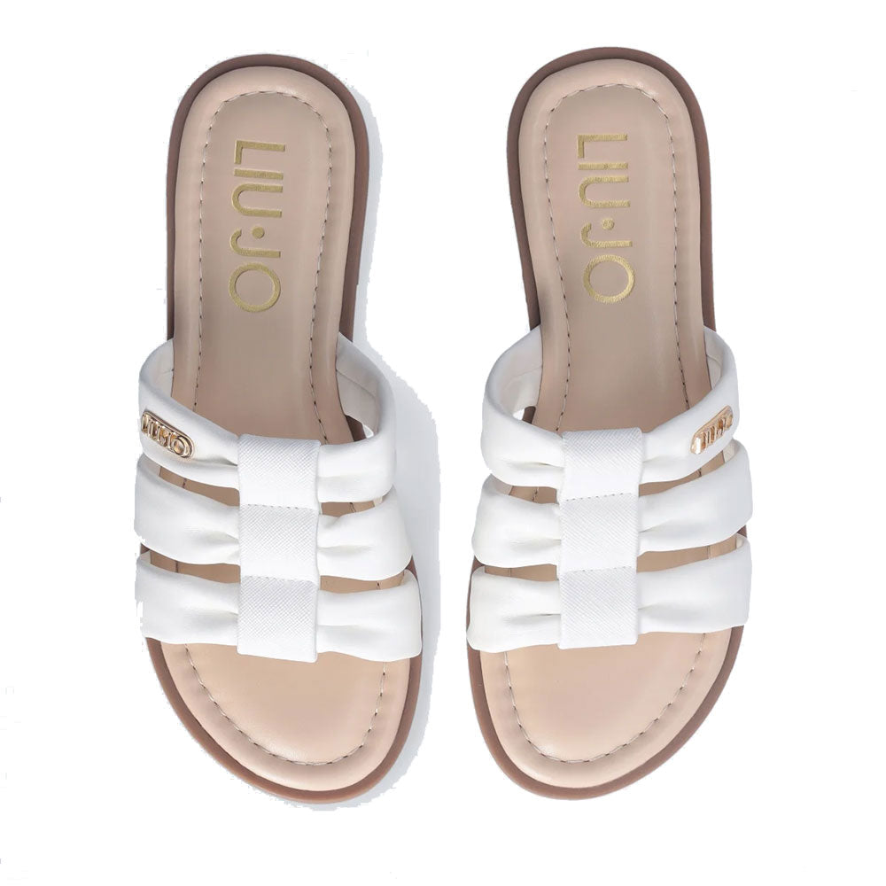 Ciabatte Flat LIU JO Amira 932 Bianche con Logo