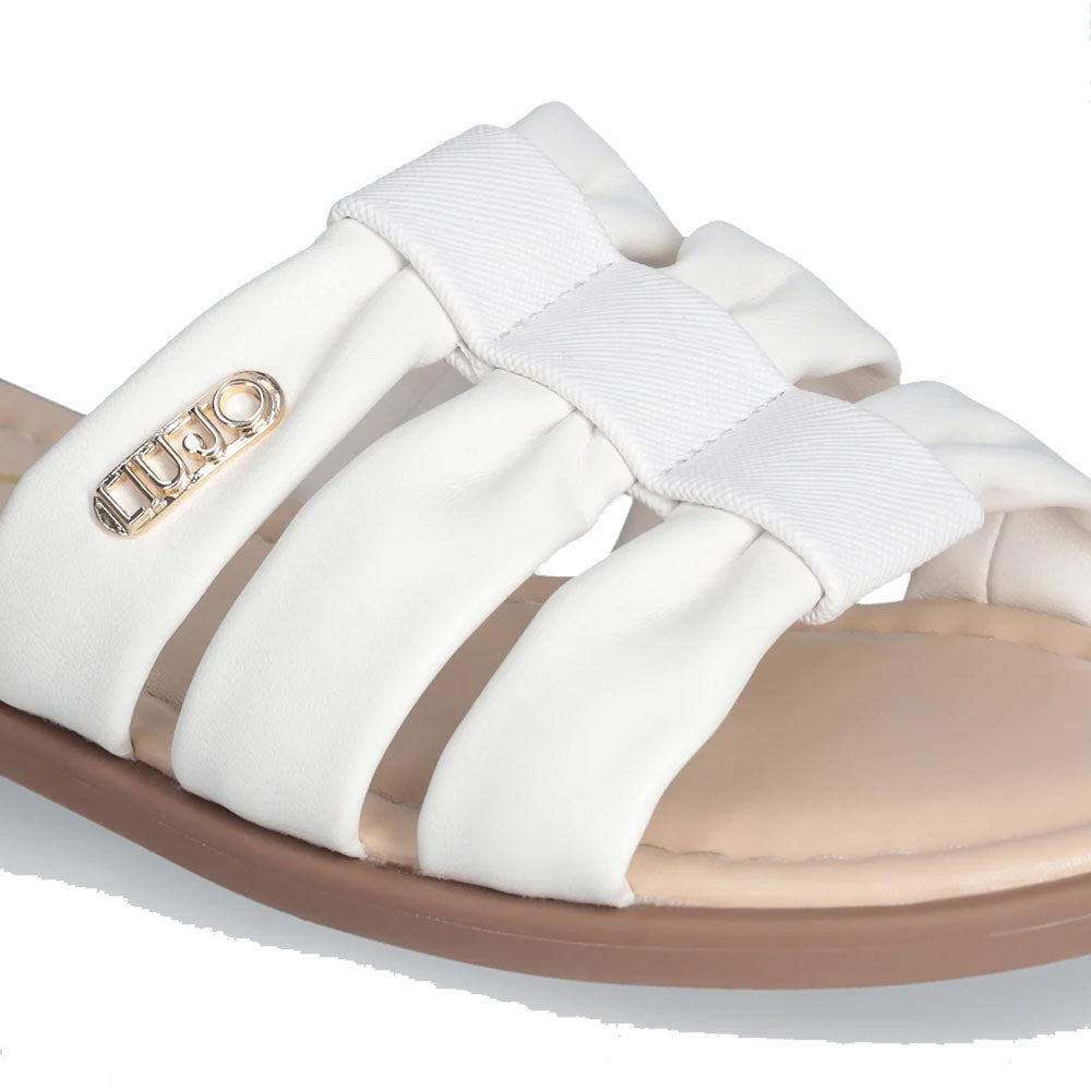 Ciabatte Flat LIU JO Amira 932 Bianche con Logo