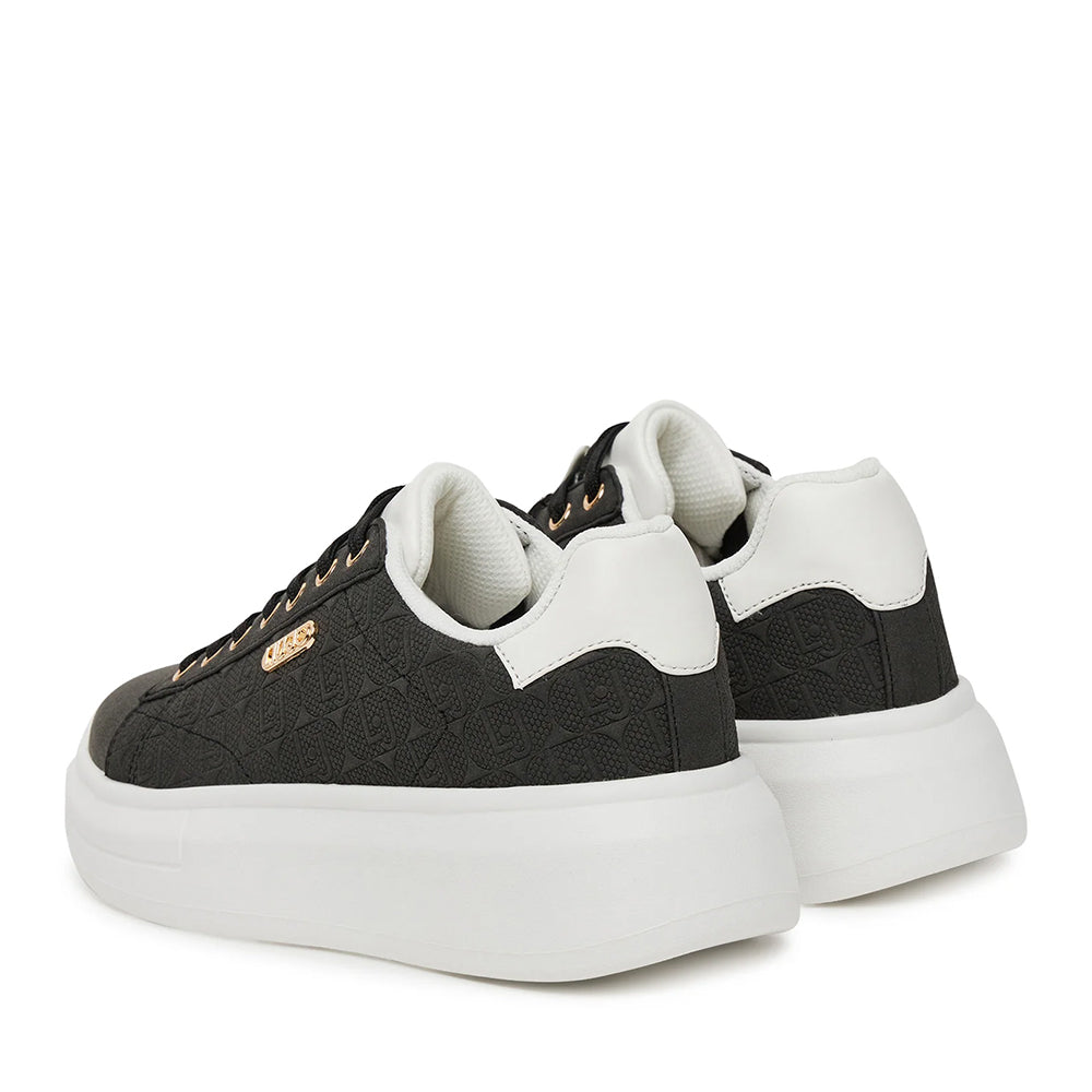 Sneakers Platform LIU JO Babol 01 Nero con Logo Embossed All Over