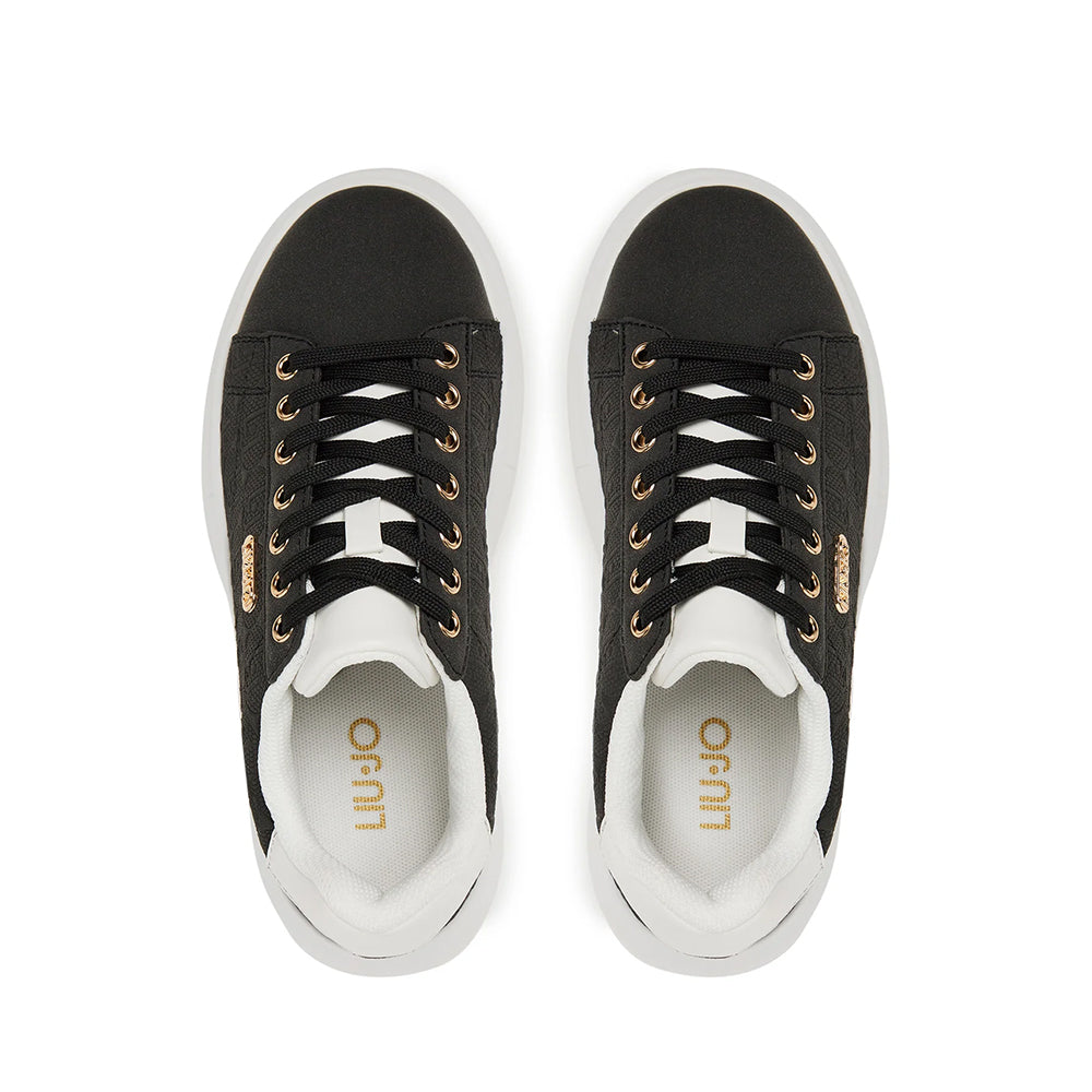 Sneakers Platform LIU JO Babol 01 Nero con Logo Embossed All Over