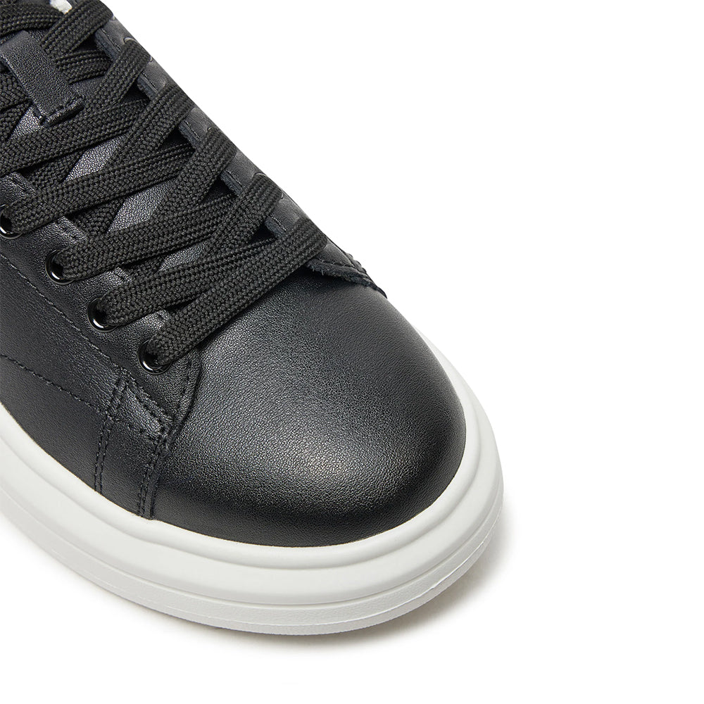 Sneakers Platform LIU JO Babol 01 in Pelle Nera con Inserti Oro