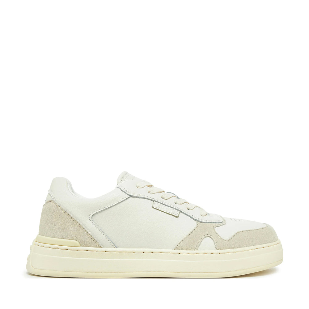LIU JO Boy 02 Herren-Sneaker aus cremeweißem getrommeltem Leder