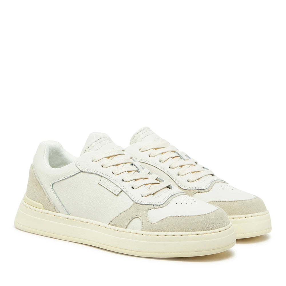 LIU JO Boy 02 Herren-Sneaker aus cremeweißem getrommeltem Leder