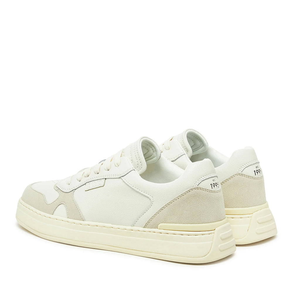 LIU JO Boy 02 Herren-Sneaker aus cremeweißem getrommeltem Leder