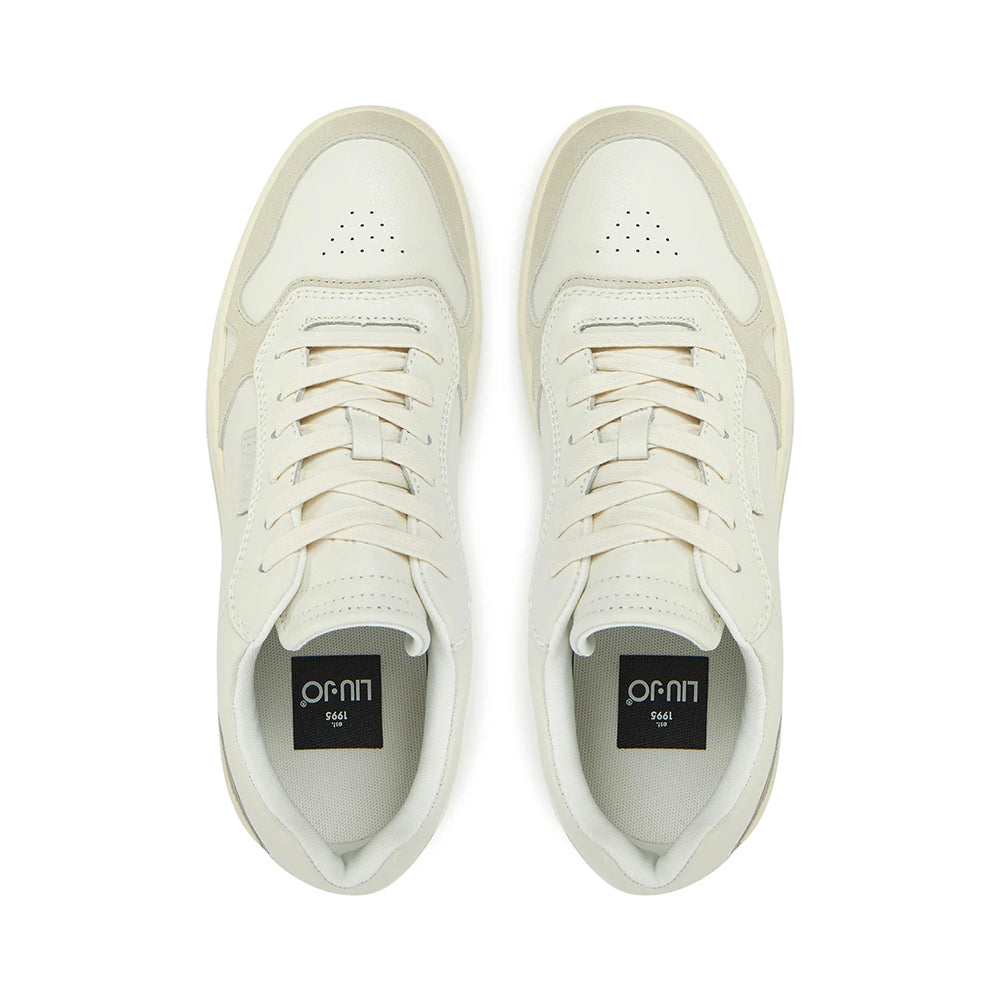 LIU JO Boy 02 Herren-Sneaker aus cremeweißem getrommeltem Leder