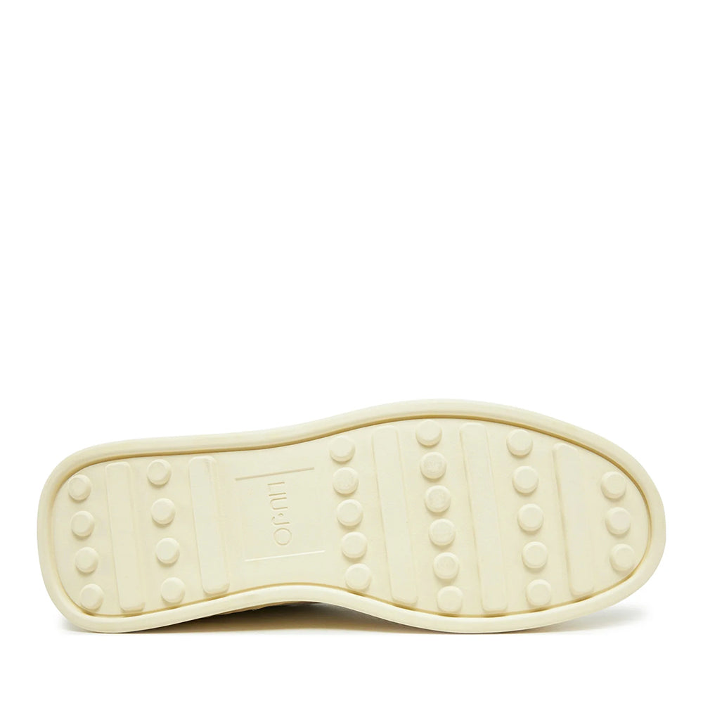 LIU JO Boy 02 Herren-Sneaker aus cremeweißem getrommeltem Leder