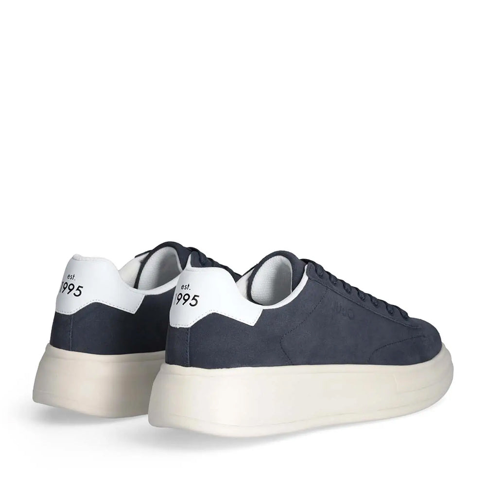LIU JO Big 01 Herren-Sneaker aus marineblauem und weißem Wildleder