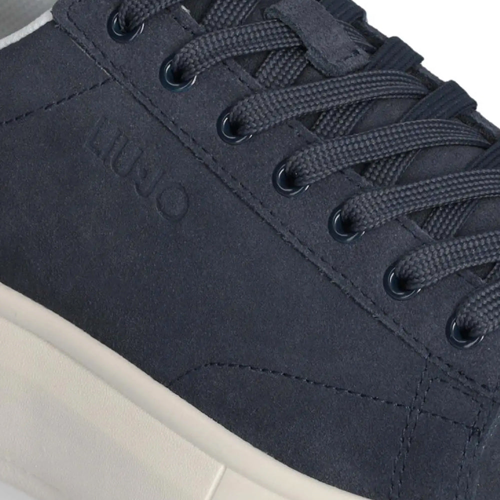 LIU JO Big 01 Herren-Sneaker aus marineblauem und weißem Wildleder