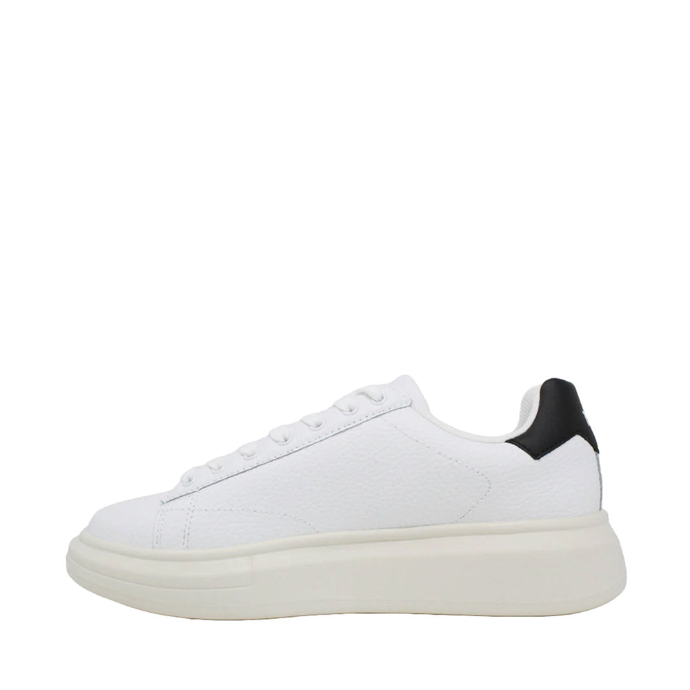 LIU JO Big 01 Herren-Sneaker aus weißem Leder mit schwarzem Detail