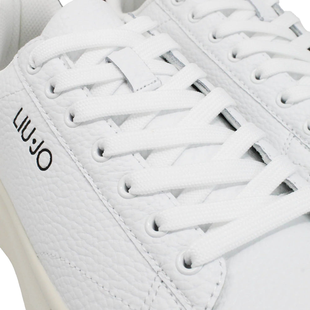 LIU JO Big 01 Herren-Sneaker aus weißem Leder mit schwarzem Detail