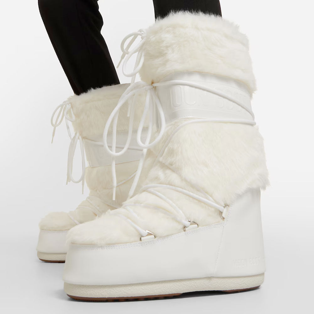 Stivali da Neve Donna MOON BOOT Icon Faux Fur Optical White