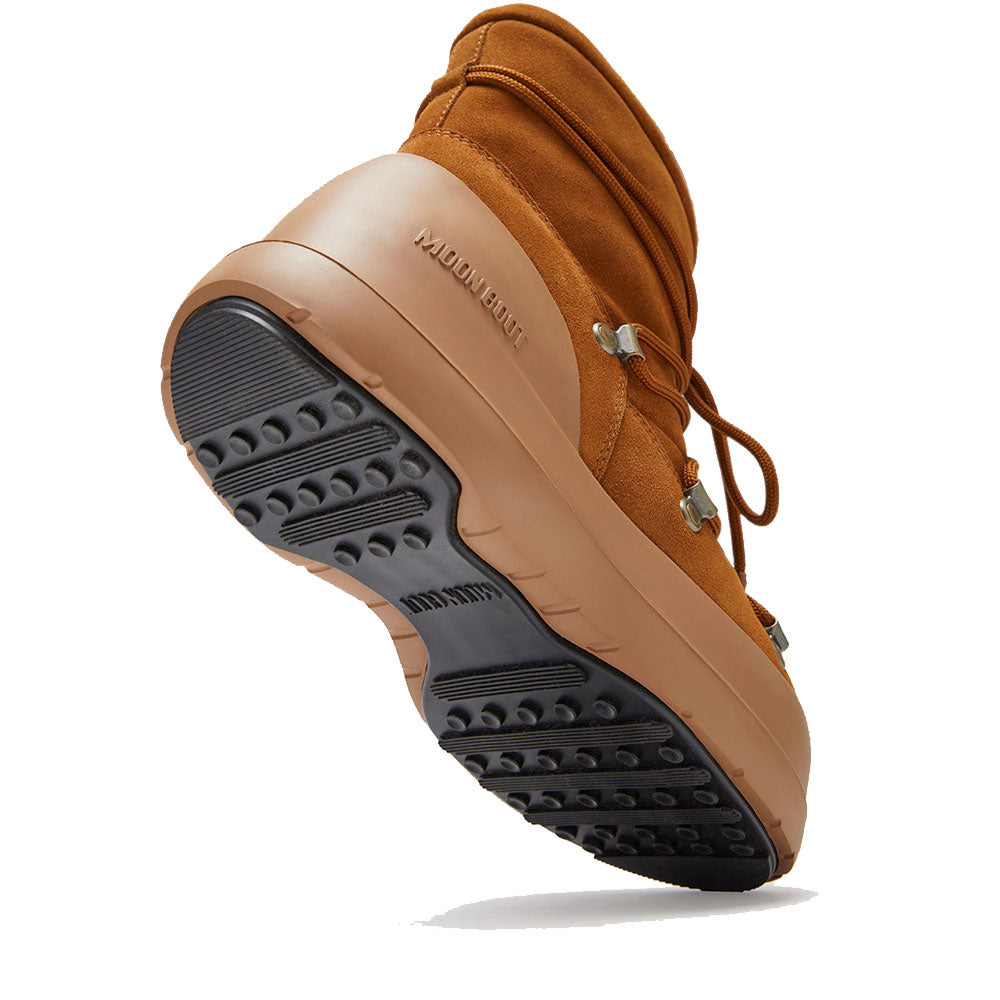 Stivali Unisex MOON BOOT linea Luna in Pelle Scamosciata Cognac