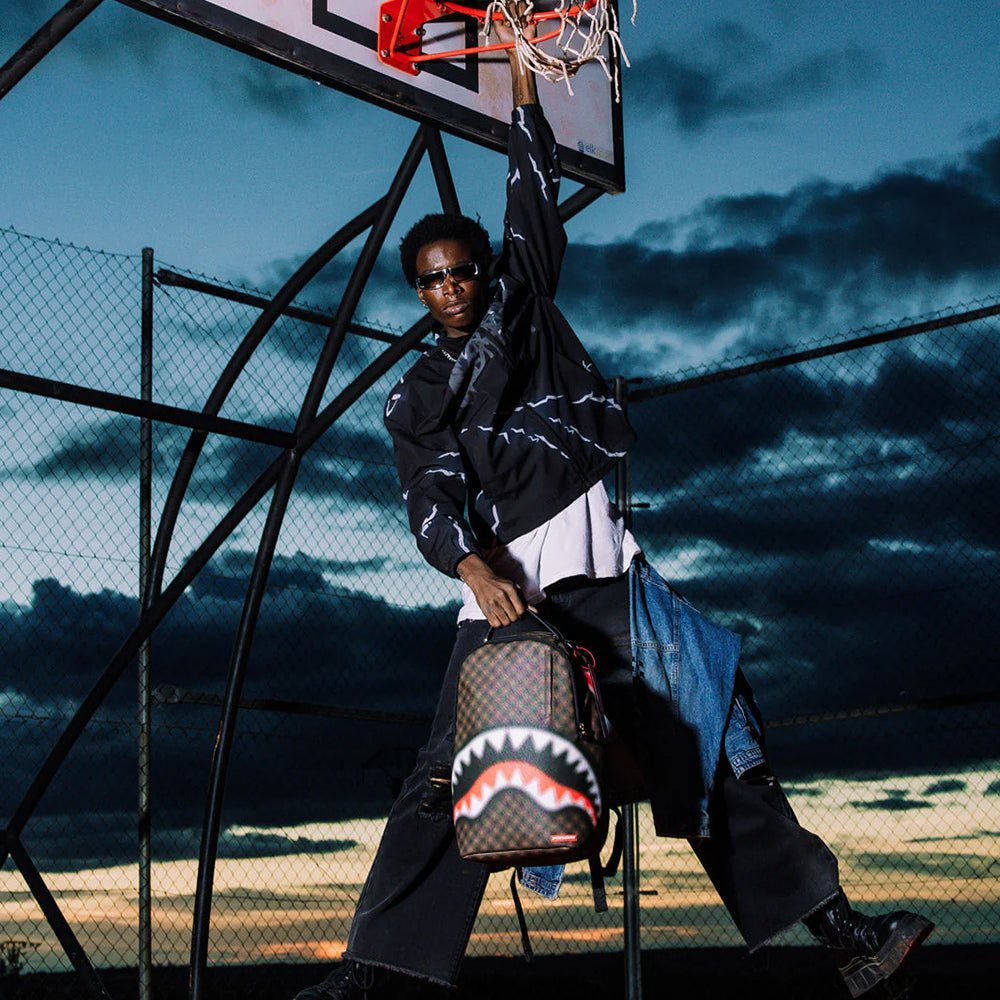 SPRAYGROUND Rucksack mit Sharks Print in Paris Blur