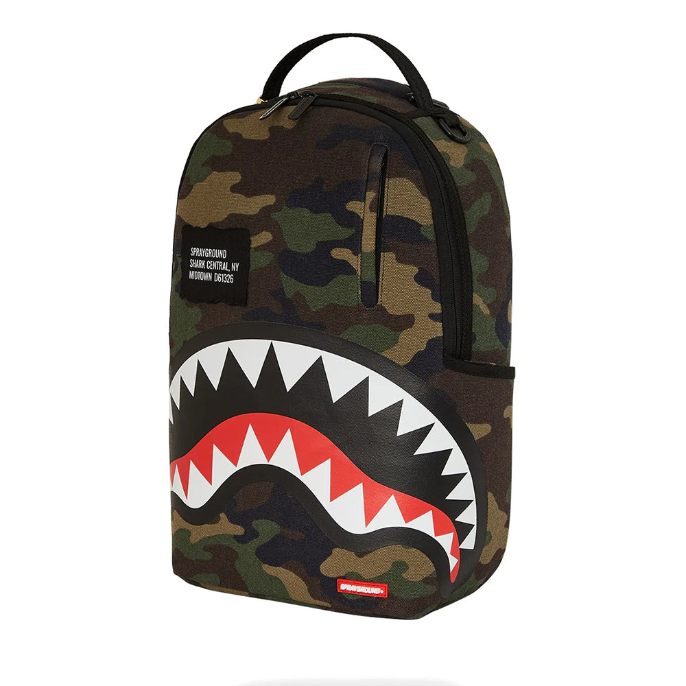 Zaino Unisex SPRAYGROUND in Cotone stampa Shark Central Camo Dlxs
