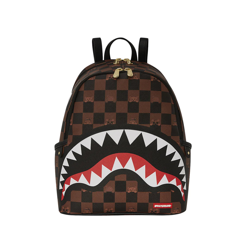 SPRAYGROUND
Kleiner Rucksack mit Peeking Character Check Savage Print