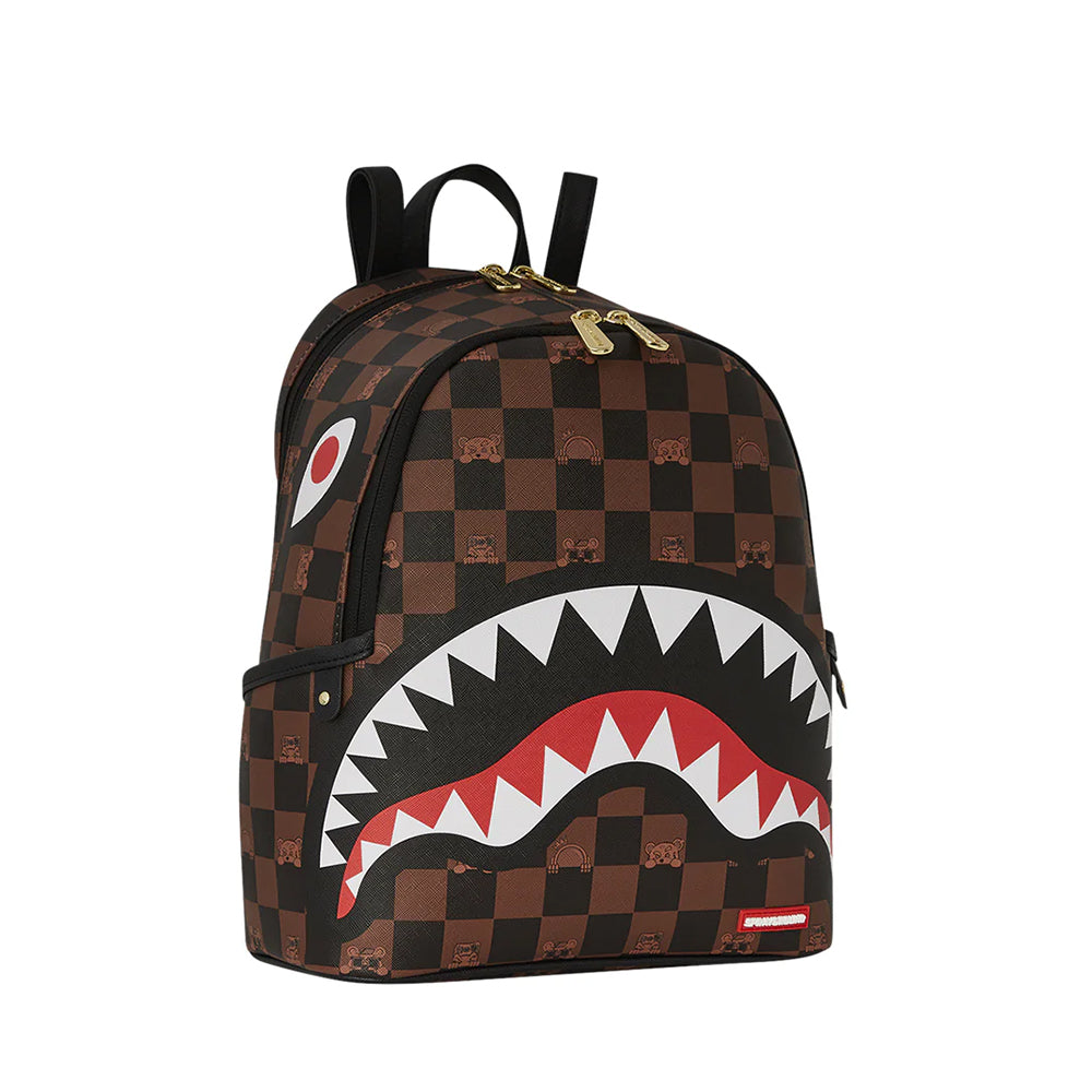 SPRAYGROUND
Kleiner Rucksack mit Peeking Character Check Savage Print