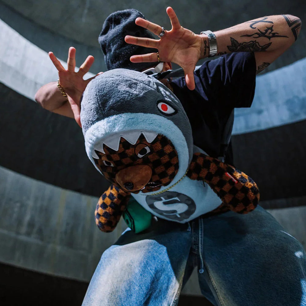 Zaino Teddy Bear SPRAYGROUND stampa Moneybear in Shark Costume