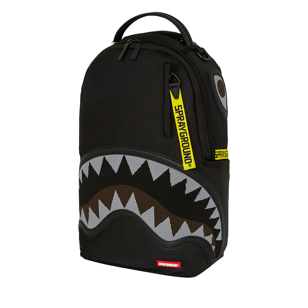 Zaino Unisex SPRAYGROUND in Tessuto Satin stampa Shark Central Yellow Tape Dlx