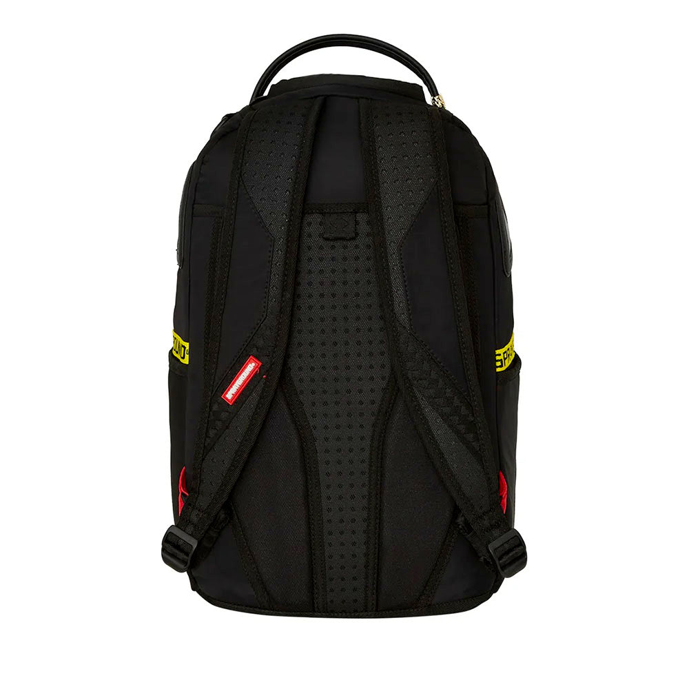 Zaino Unisex SPRAYGROUND in Tessuto Satin stampa Shark Central Yellow Tape Dlx