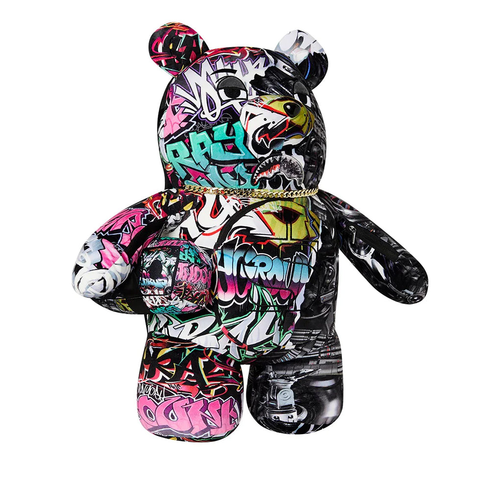 Teddybär-Rucksack SPRAYGROUND Split Cybershark Moneybear-Druck