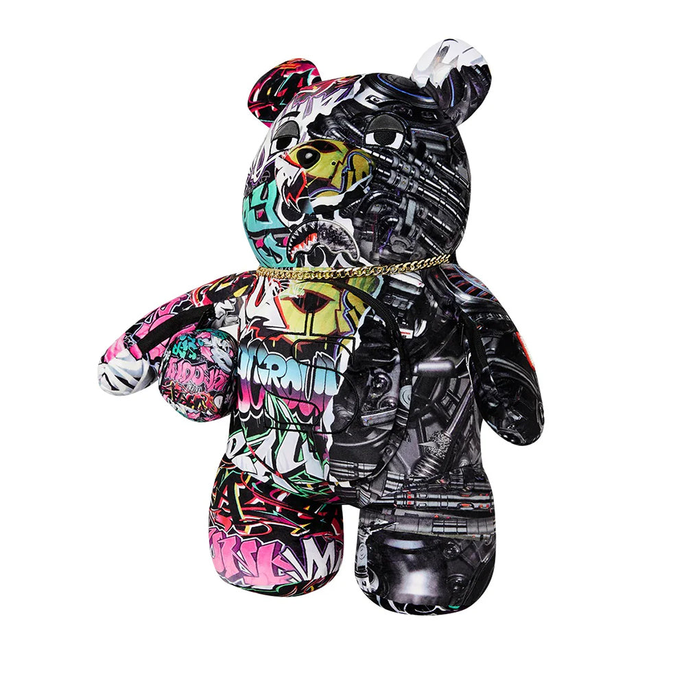 Teddybär-Rucksack SPRAYGROUND Split Cybershark Moneybear-Druck