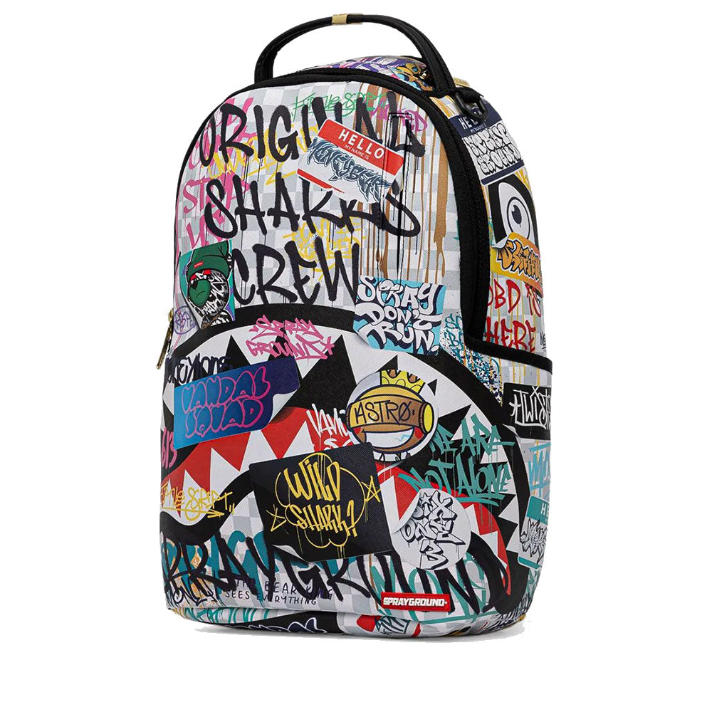 SPRAYGROUND Rucksack mit Sharks in Paris The Rizz Cream Aufdruck
