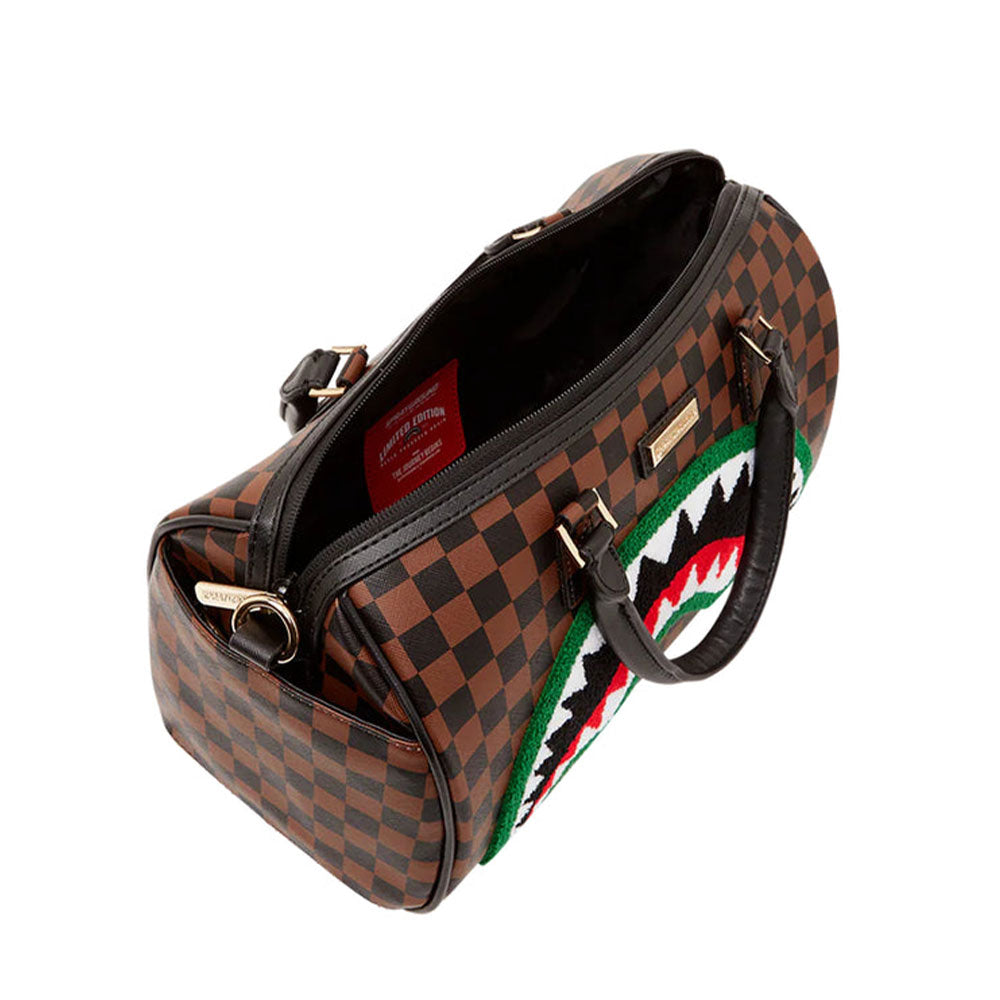 Mini-Boston-Tasche SPRAYGROUND mit Chenille-Sip-Aufdruck