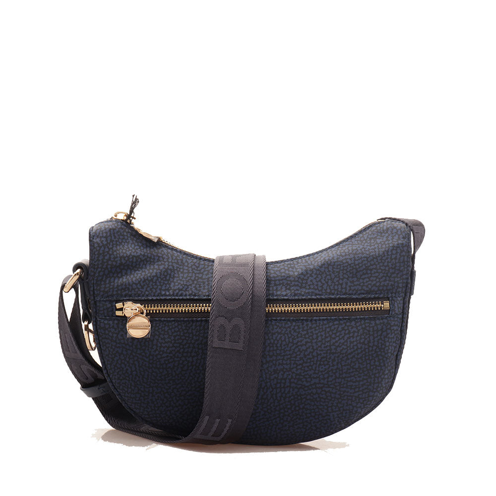 Borsa a Tracolla BORBONESE Luna Bag Mini linea Eco Line in Nylon Op Blu