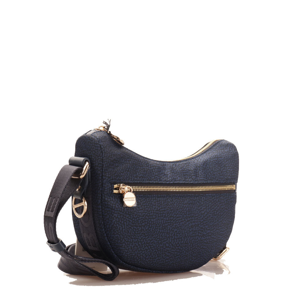 Borsa a Tracolla BORBONESE Luna Bag Mini linea Eco Line in Nylon Op Blu