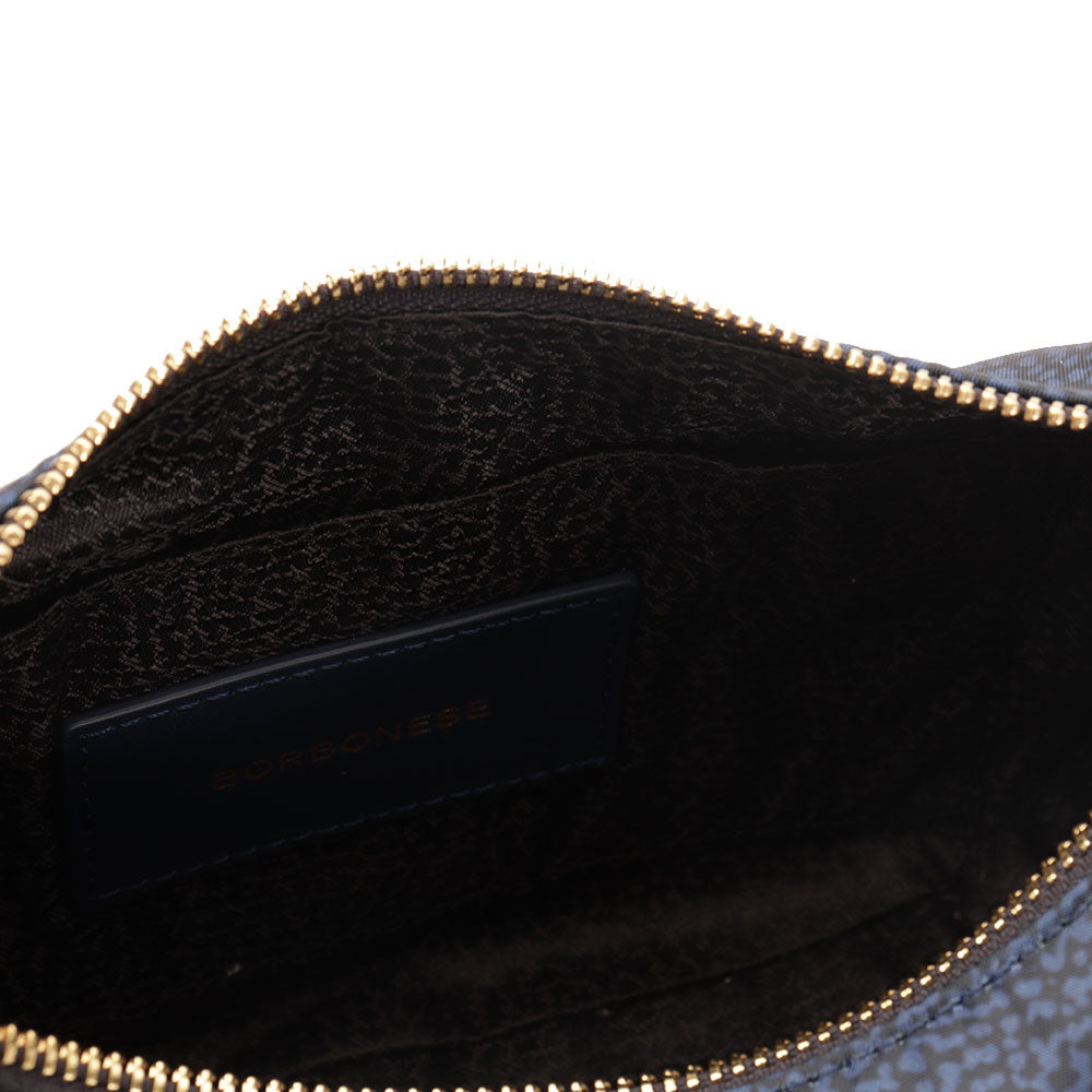 Borsa a Tracolla BORBONESE Luna Bag Mini linea Eco Line in Nylon Op Blu