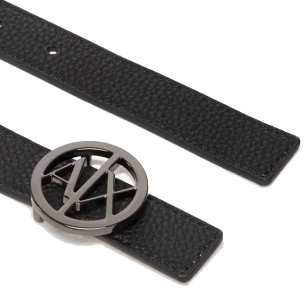 Cintura Donna ARMANI EXCHANGE Reversibile con Fibbia Tonda Colore Nero - Bianco