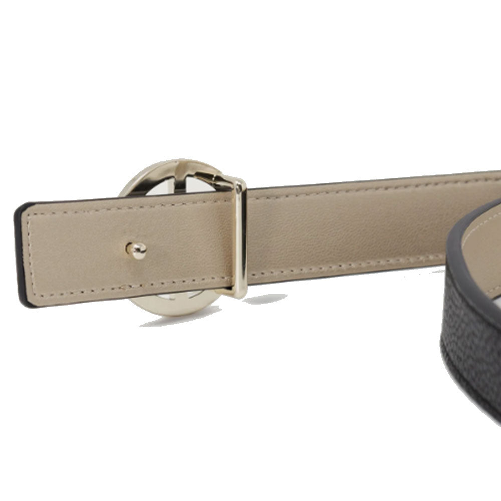 Cintura Donna ARMANI EXCHANGE Reversibile con Fibbia Tonda Colore Nero - Oro