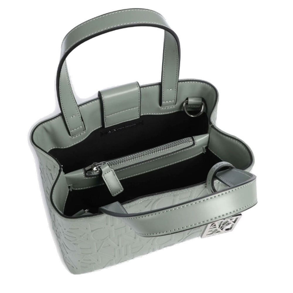 ARMANI EXCHANGE Damen Handtasche mit Schultergurt, Salbeigrün, Größe S