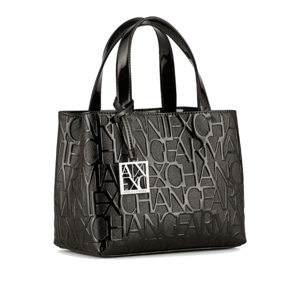 Borsa Donna a Mano Con Tracolla ARMANI EXCHANGE colore Nero Lucido Misura Piccola