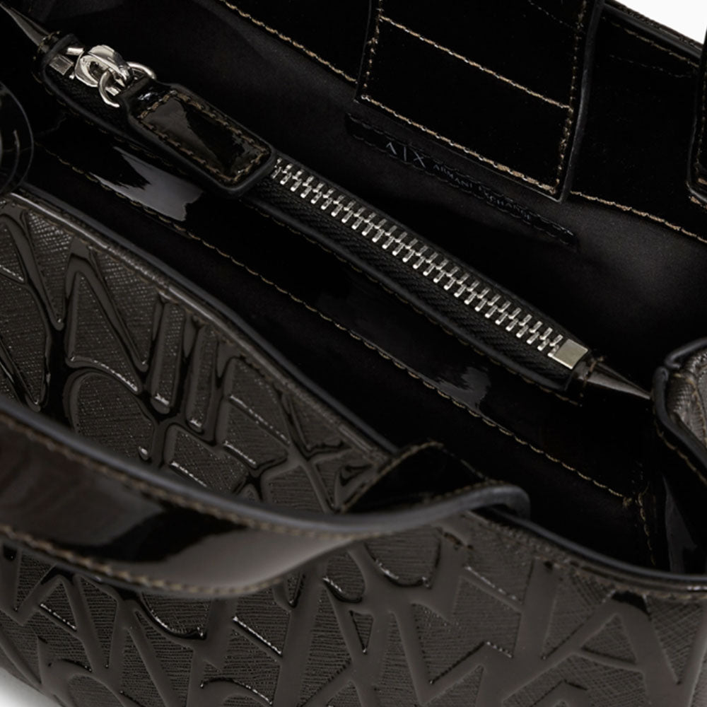 Borsa Donna a Mano Con Tracolla ARMANI EXCHANGE colore Nero Lucido Misura Piccola