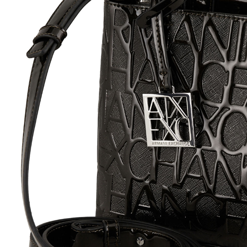 Borsa Donna a Mano Con Tracolla ARMANI EXCHANGE colore Nero Lucido Misura Piccola