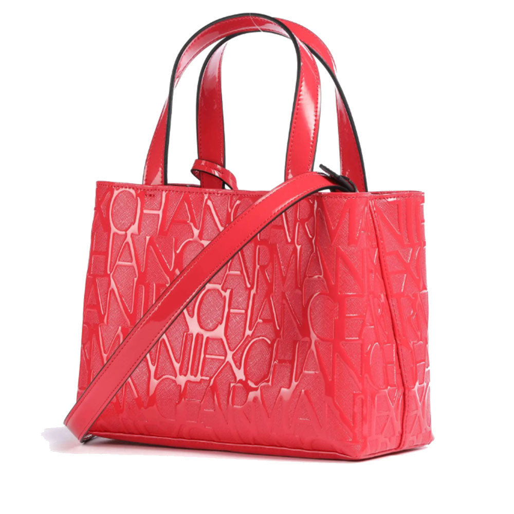 ARMANI EXCHANGE Damenhandtasche mit Schultergurt in glänzender Grenadine-Farbe, kleine Größe