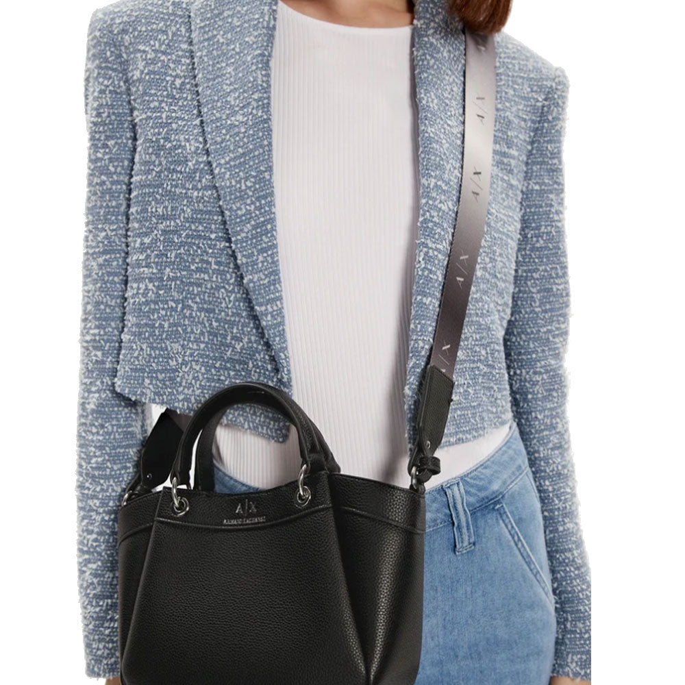 Borsa Donna a Mano con Tracolla Logata ARMANI EXCHANGE Colore Nero Misura Piccola
