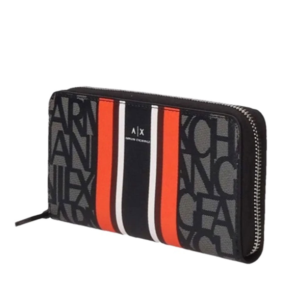 ARMANI EXCHANGE Damen-Geldbörse mit umlaufendem Reißverschluss, Farbe Beige – Schwarz