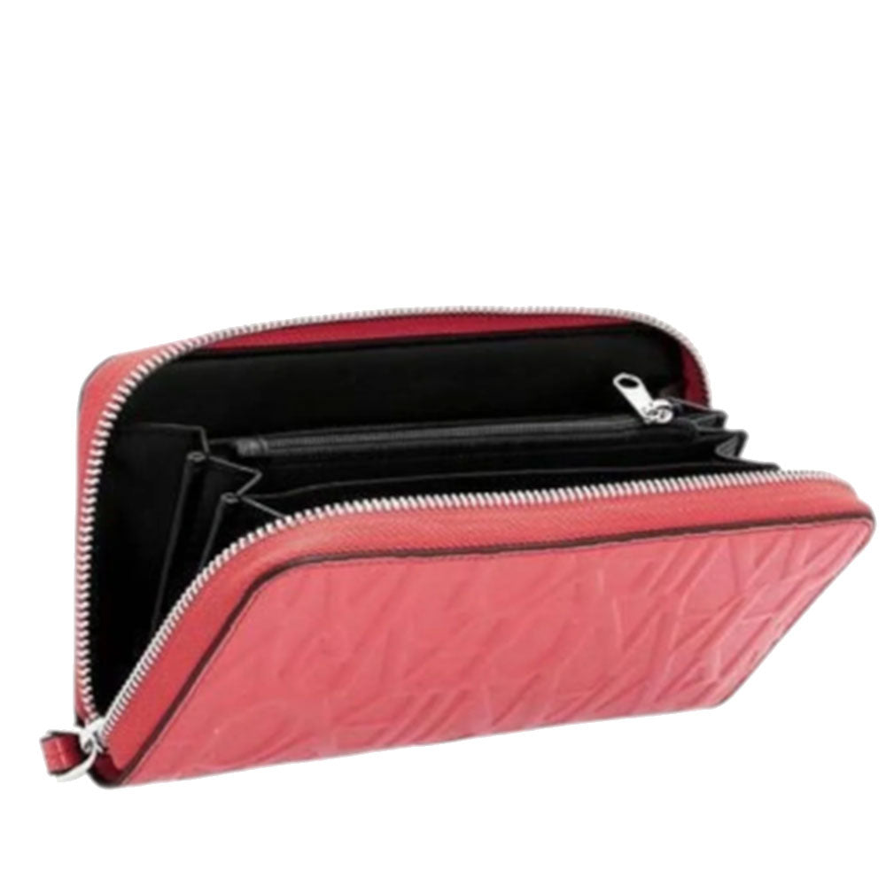 Portafoglio Donna Zip Around ARMANI EXCHANGE colore Grenadine con Logo Lucido