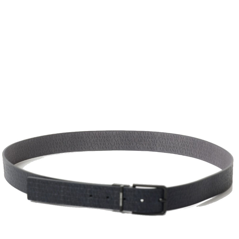 Cintura Uomo ARMANI EXCHANGE in Pelle Logata Colore Deep Navy - Ebony