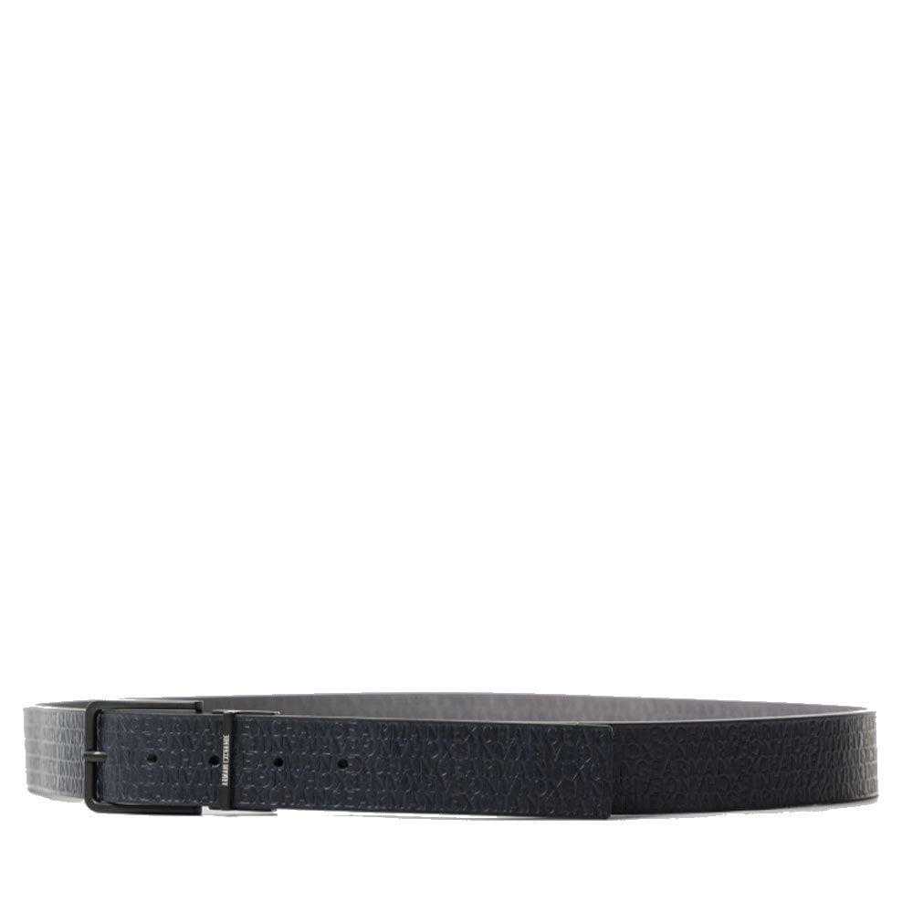 Cintura Uomo ARMANI EXCHANGE in Pelle Logata Colore Deep Navy - Ebony