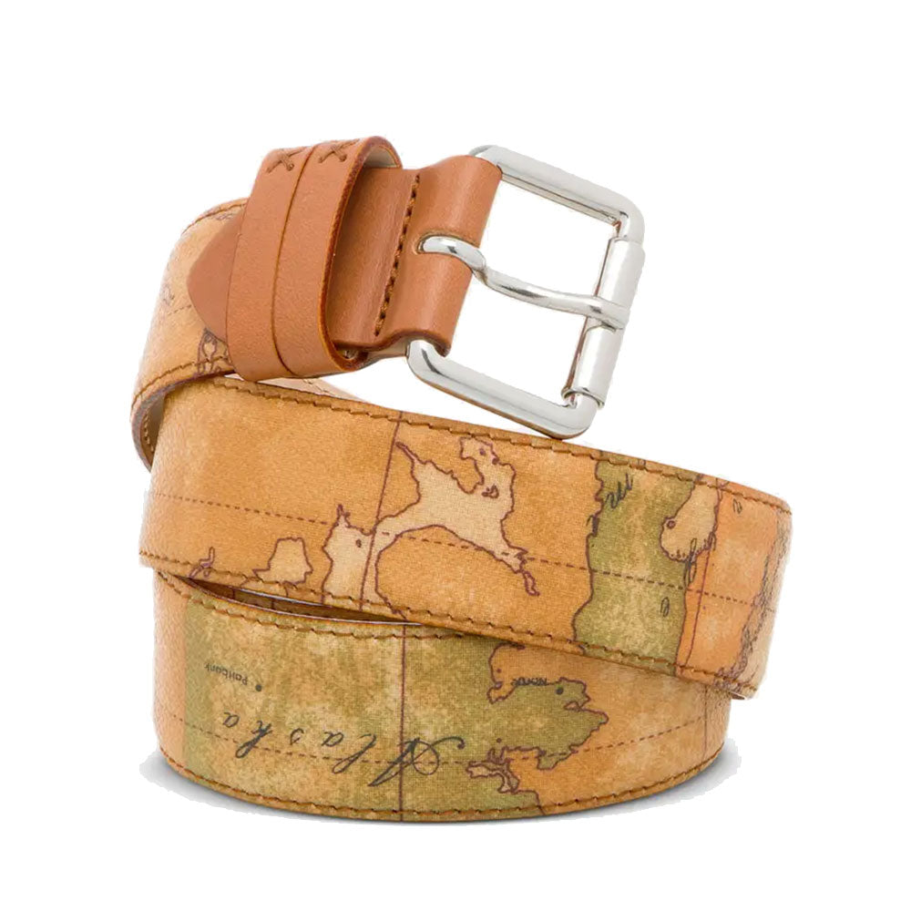 Alviero Martini 1A Classe Unisex-Gürtel Geo Classic-Linie mit A365-Platin-Schnalle