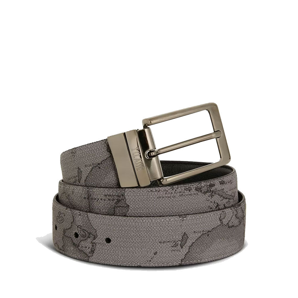 1A Classe Alviero Martini
Double Face Herrengürtel H 3,5 cm mit Geo Dunkler Aufdruck aus schwarzem Leder A485