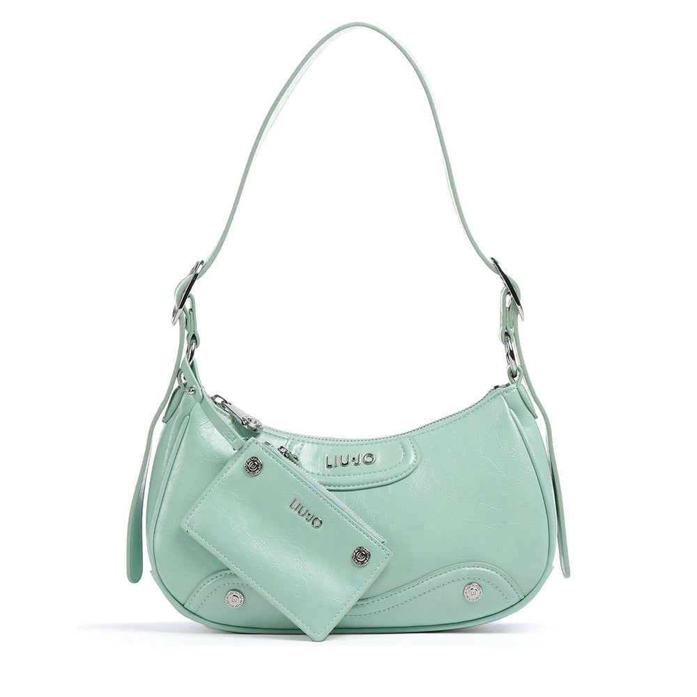 LIU JO Glänzende Hobo-Tasche für Damen in Silk Dust Jade