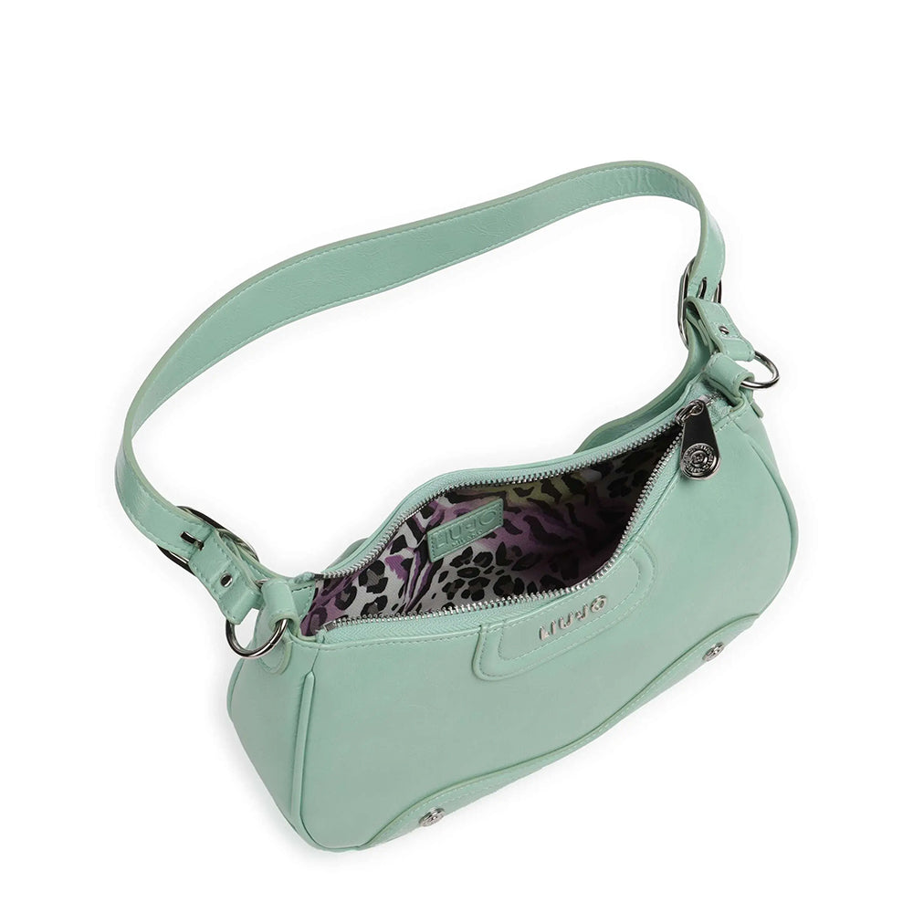 LIU JO Glänzende Hobo-Tasche für Damen in Silk Dust Jade