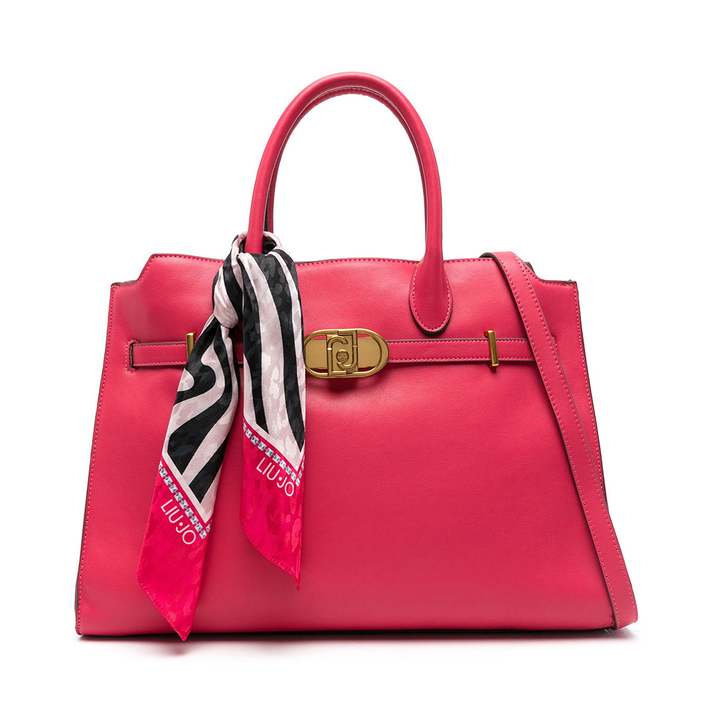 Borsa Donna Shopping a Mano LIU JO Rossa con Foulard Cuoieriashop